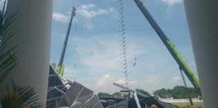 Teras KPT Brebes Mulai Diratakan Usai Sebulan Roboh